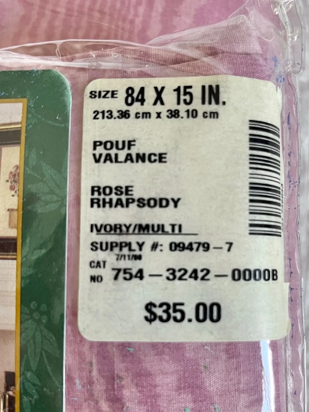 x2 Glynda Turley Rose Rhapsody Pouf Blouson Valance 84x15 New Old Stock JCPenney